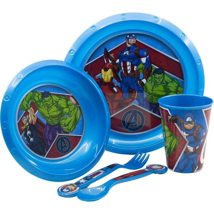 Sæt med spiseting til børn The Avengers CZ11309 Plastik (5 Dele)