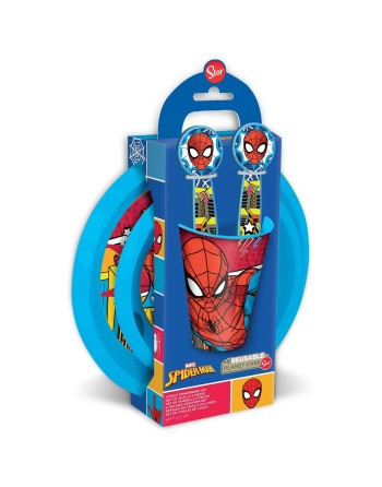 Ensemble Vaisselle pour Enfants Spider-Man CZ11313 Plastique (5 Pièces)