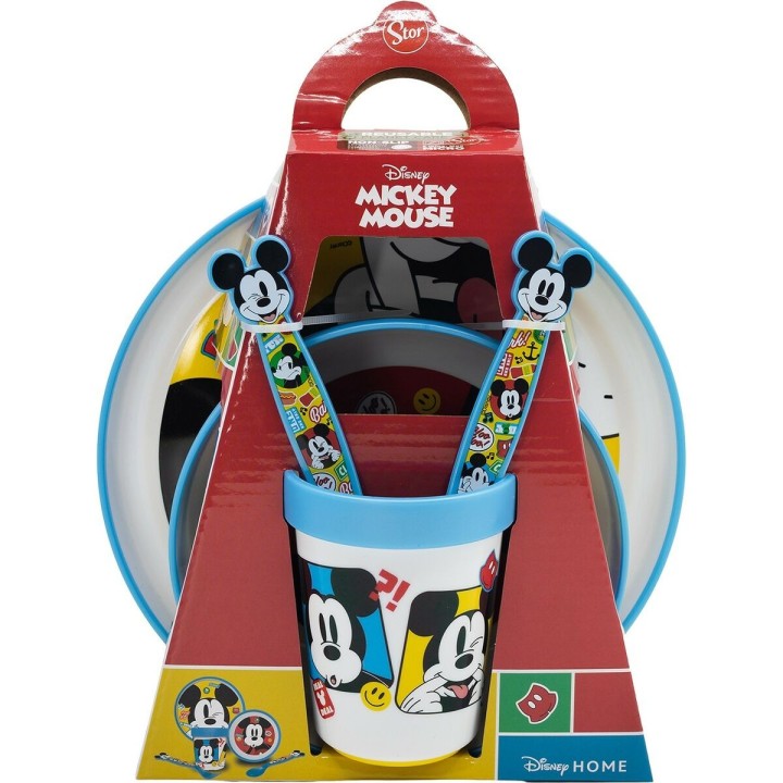 Sæt med spiseting til børn Mickey Mouse CZ11306 Plastik (5 Dele)