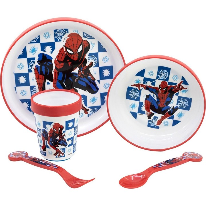 Sæt med spiseting til børn Spider-Man CZ11308 Plastik (5 Dele)