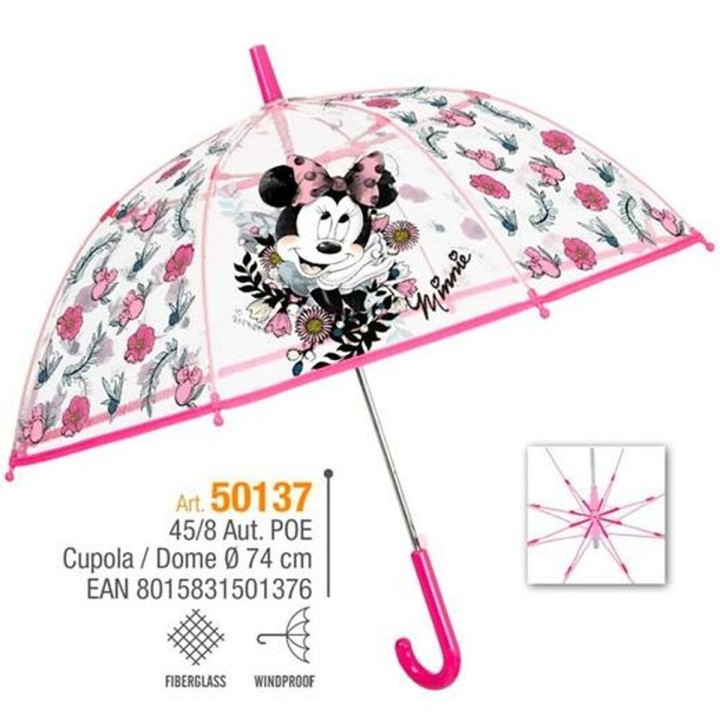 Paraply Minnie Mouse Perletti Glasfiber 74 cm Børns