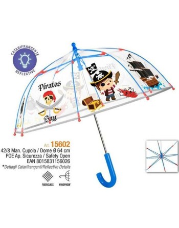 Ombrelli Perletti Trasparente Fibra di Vetro Ø 64 cm Per bambini Pirati