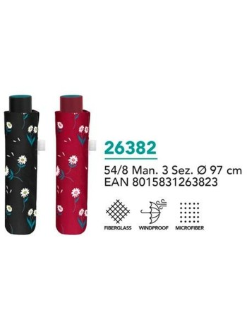 Foldable Umbrella Perletti 96 cm Flowers