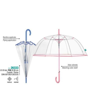 Ombrelli Perletti Trasparente Microfibra Ø 89 cm Con rifiniture
