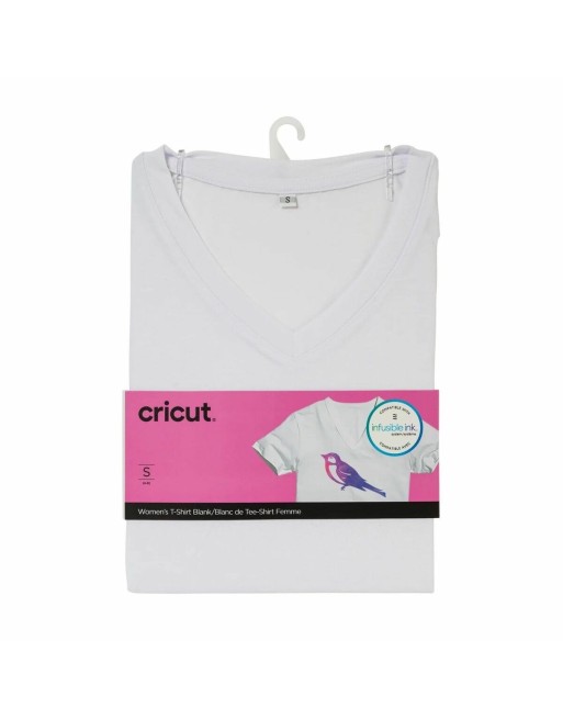 T-shirt, der kan tilpasses til skæreplotter Cricut Women's Hvid (S)