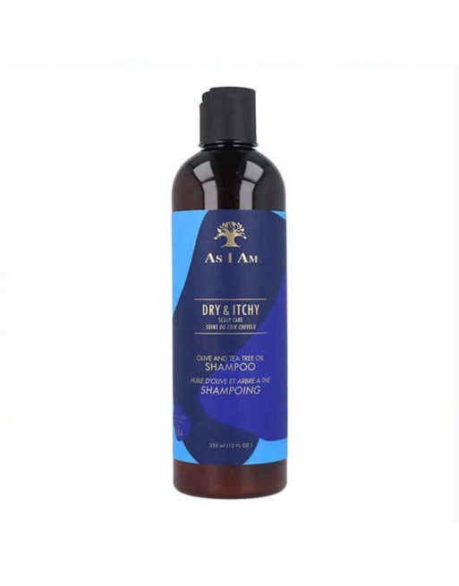 Shampoo Antiforfora As I Am Dry Itchy Olio d'Oliva Albero del tè 355 ml