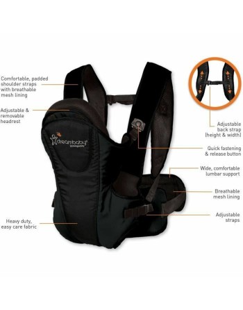 Babybærer rygsæk Dreambaby MANHATTAN 15 kg Sort + 3 år Alle aldre