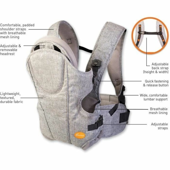 Zaino Porta bambino Dreambaby Oxford Grigio + 3 anni 15 kg