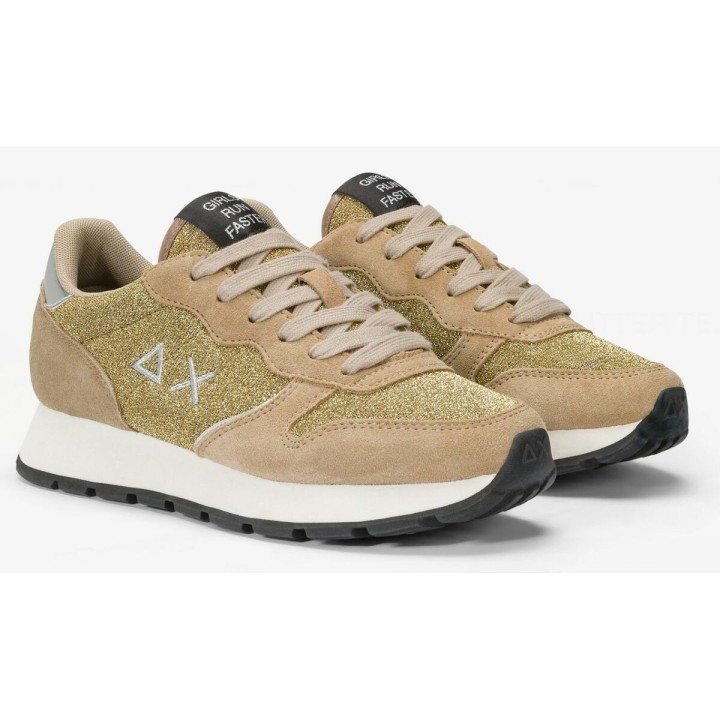 Kvinde Casual Sneakers SUN68 ALLY GLITTER TEXTILE Z44204 Brun