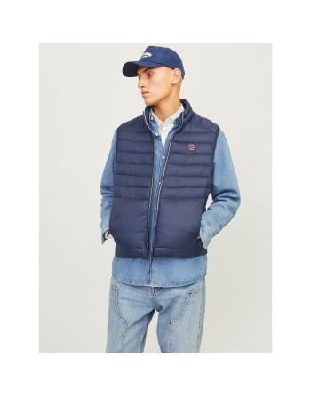 Men's Quilted Gilet Jack & Jones JJESPRINT BODYWARMER COLLAR NOOS 12258457 Navy Blue