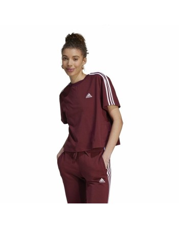 Maglia a Maniche Corte Donna Adidas 3S Cr Marrone