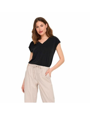 T-shirt à manches courtes femme Only Onlfree Life Mod.V-Neck Noir