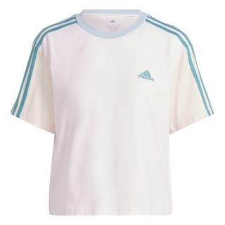 Kortærmet T-shirt til Kvinder Adidas 3S Cr Hvid