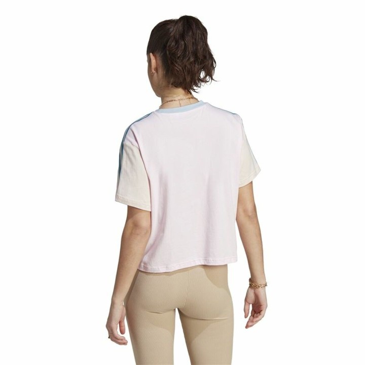 Kortærmet T-shirt til Kvinder Adidas 3S Cr Hvid
