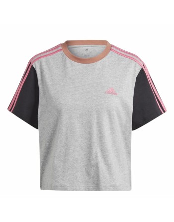 Women’s Short Sleeve T-Shirt Adidas 3S Cr Grey