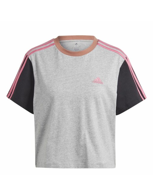 Maglia a Maniche Corte Donna Adidas 3S Cr Grigio