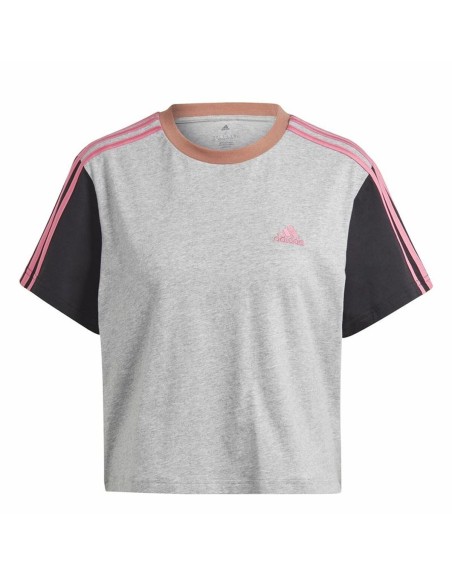 Maglia a Maniche Corte Donna Adidas 3S Cr Grigio