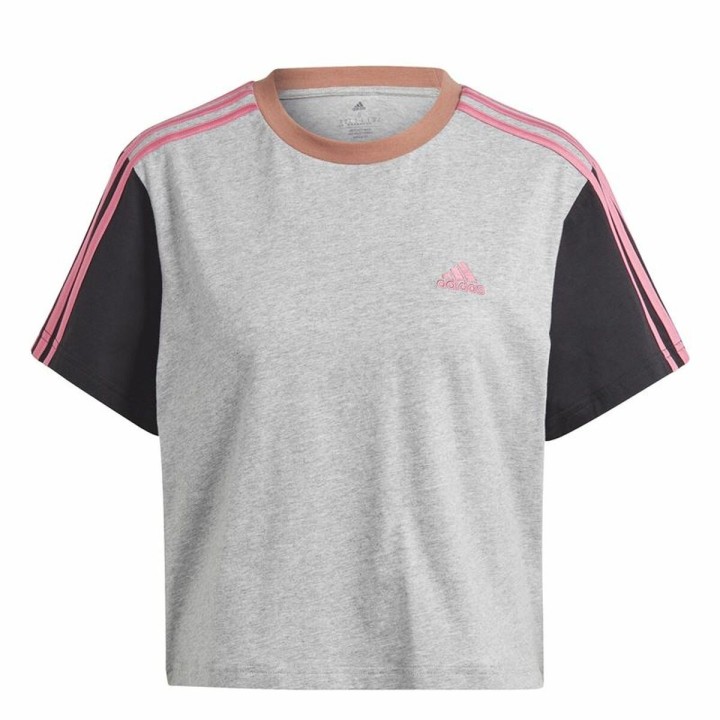 Kortærmet T-shirt til Kvinder Adidas 3S Cr Grå