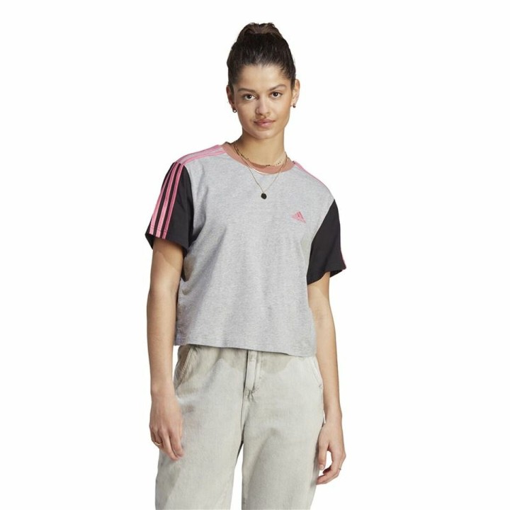 Kortærmet T-shirt til Kvinder Adidas 3S Cr Grå