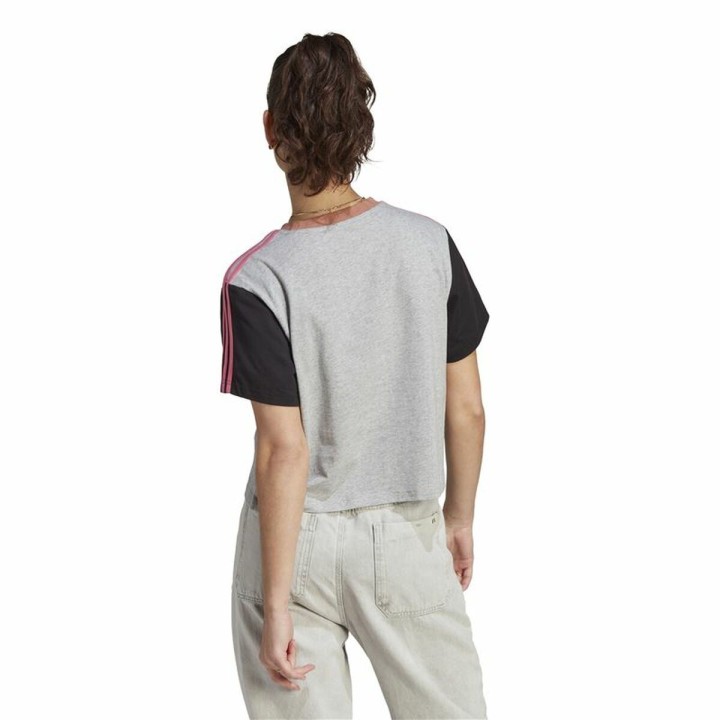 Damen Kurzarm-T-Shirt Adidas 3S Cr Grau