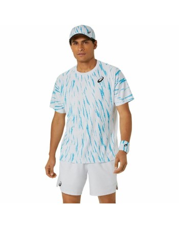 Camiseta Deportiva de Manga Corta Asics Game Ss Top Blanco Azul claro Tenis