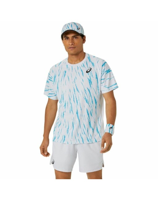 Maglia Sportiva a Maniche Corte Asics Game Ss Top Bianco Azzurro Chiaro Tennis