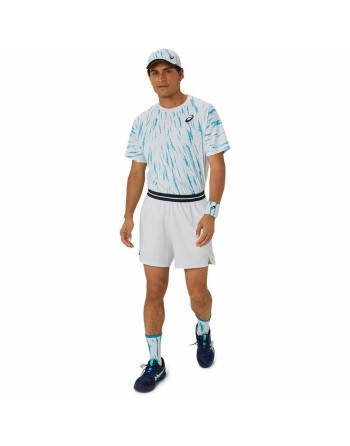 Maglia Sportiva a Maniche Corte Asics Game Ss Top Bianco Azzurro Chiaro Tennis