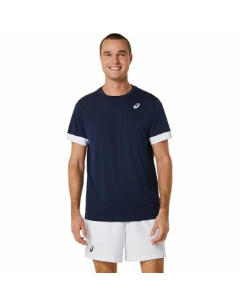 Short-sleeve Sports T-shirt Asics Court Navy Blue Tennis