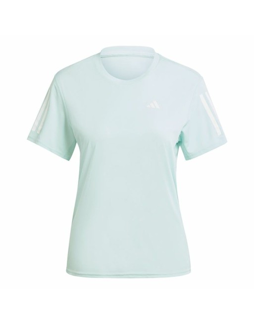Women’s Short Sleeve T-Shirt Adidas Own The Run Aquamarine