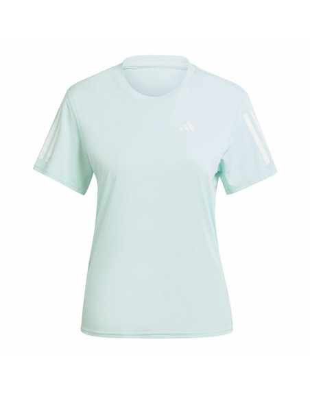Women’s Short Sleeve T-Shirt Adidas Own The Run Aquamarine