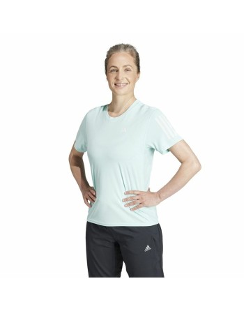 Damen Kurzarm-T-Shirt Adidas Own The Run Aquamarin