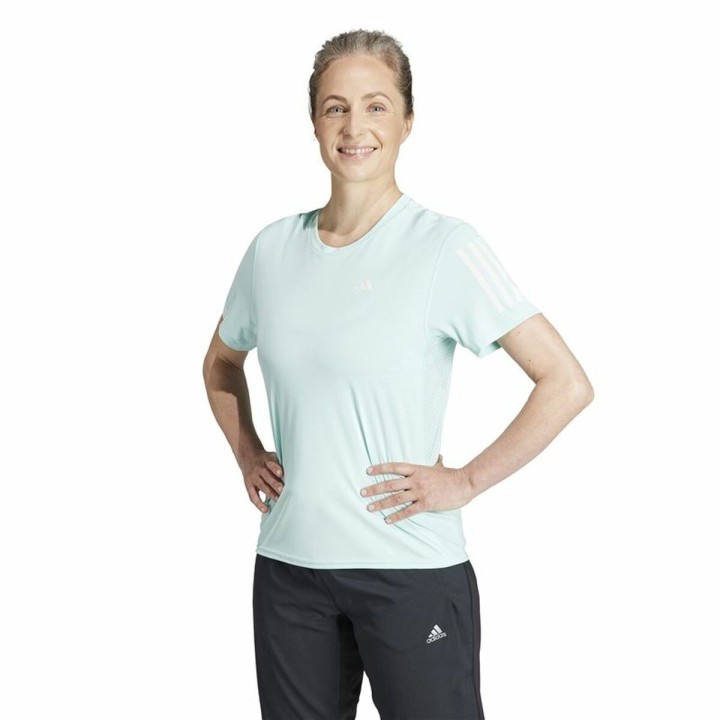 Kortærmet T-shirt til Kvinder Adidas Own The Run Akvamarin