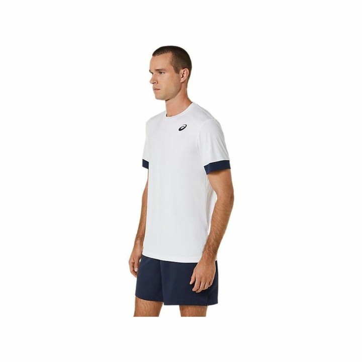 Kurzärmliges Sport T-Shirt Asics Court Weiß Tennis