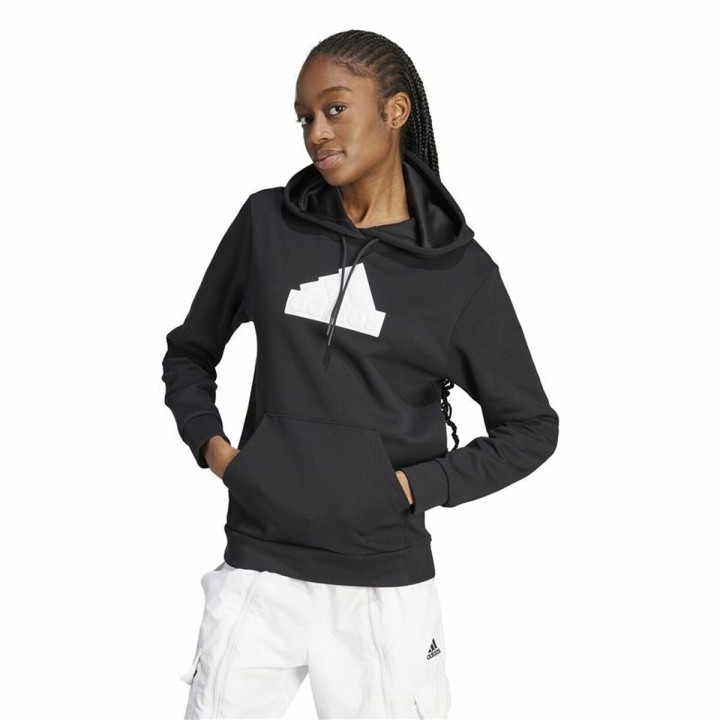 Damen Sweater mit Kapuze Adidas Fi Bos Schwarz