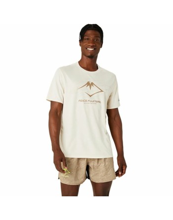 T shirt à manches courtes Asics Fujitrail Logo Ss Top Beige