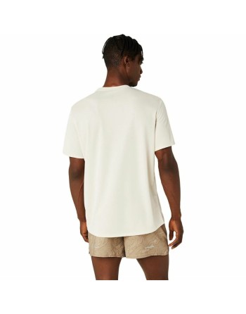 Maglia a Maniche Corte Asics Fujitrail Logo Ss Top Beige