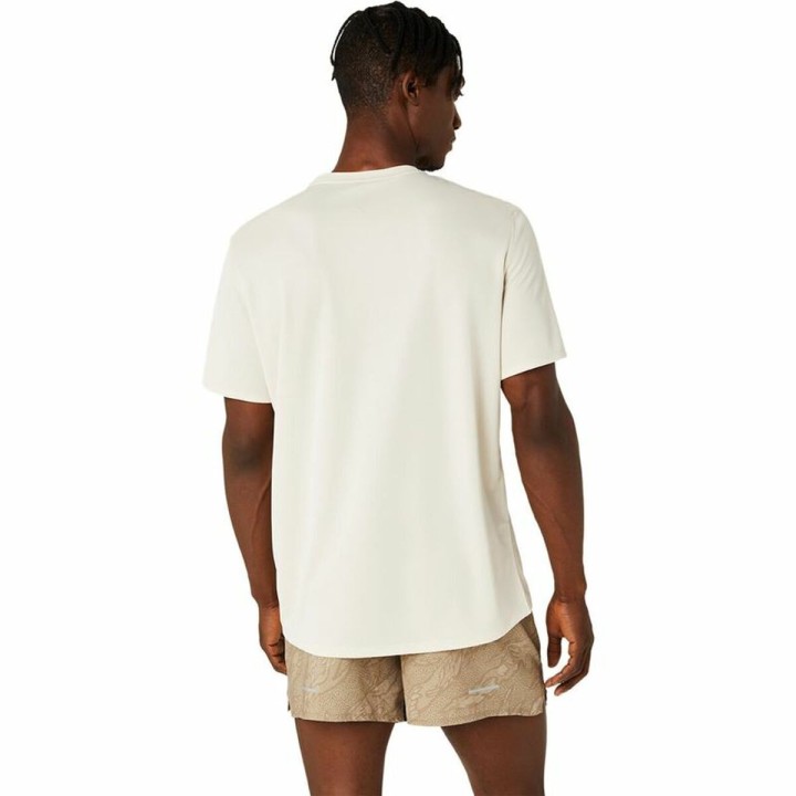 T shirt à manches courtes Asics Fujitrail Logo Ss Top Beige