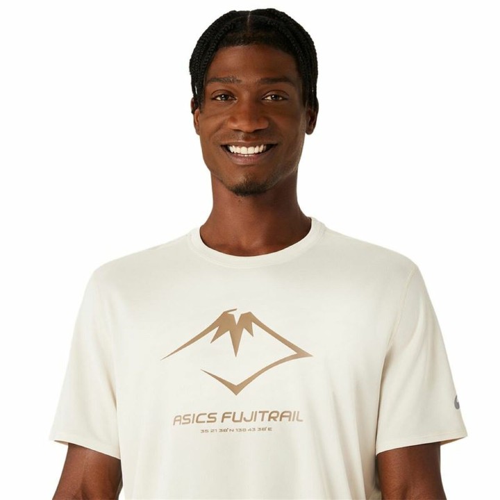 Kortærmet T-shirt Asics Fujitrail Logo Ss Top Beige