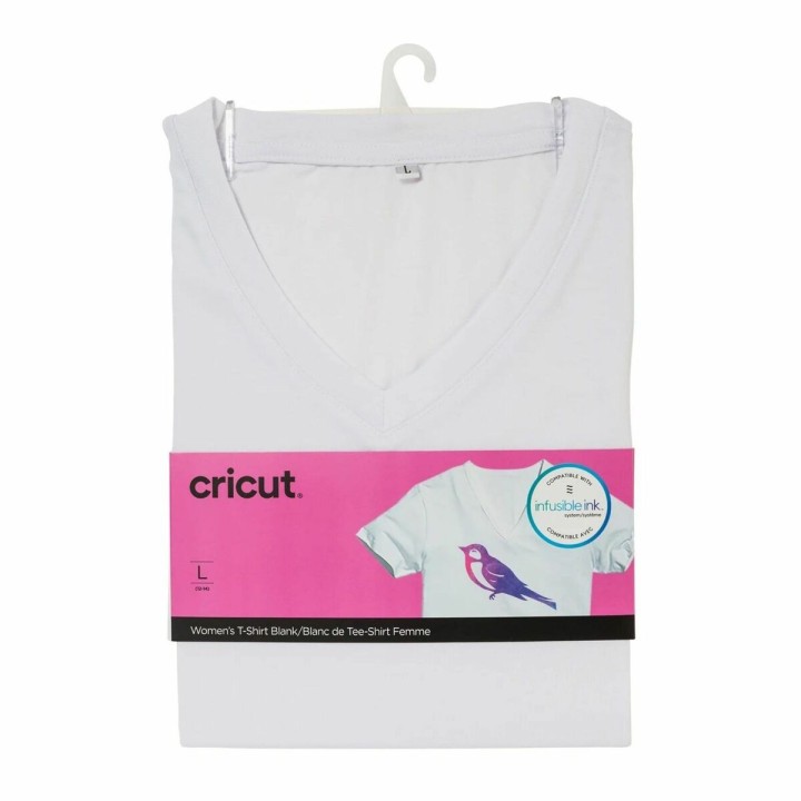 T-shirt, der kan tilpasses til skæreplotter Cricut Women's Hvid (L)
