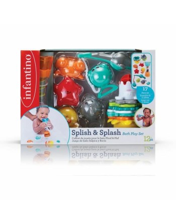 Sæt med legetøj til badeværelset Infantino Bath Set 17 Dele akvatisk