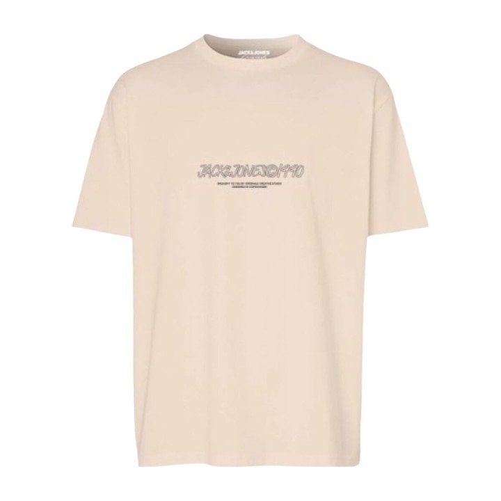 Maglia a Maniche Corte Uomo Jack & Jones JORBRONX TEE SS CREW NECK FST 12263936 Beige