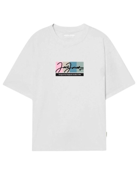 Herren Kurzarm-T-Shirt Jack & Jones JORPORTLAND BLOCK BRANDING SS CN LN 12262662 Weiß