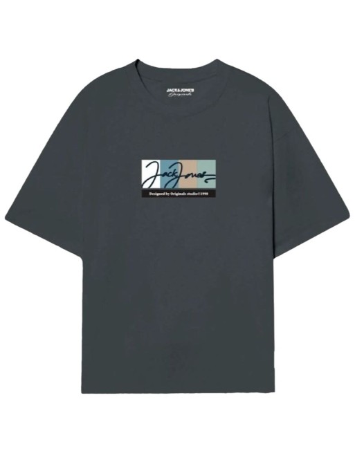 Maglia a Maniche Corte Uomo Jack & Jones JORPORTLAND BLOCK BRANDING SS CN LN 12262662 Verde