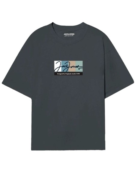 Kortærmet T-shirt til Mænd Jack & Jones JORPORTLAND BLOCK BRANDING SS CN LN 12262662 Grøn