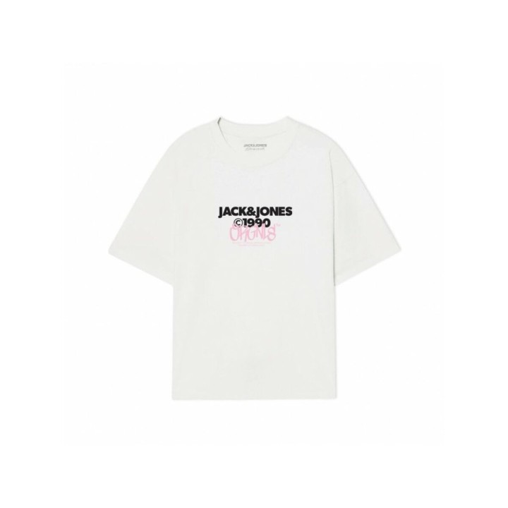 Kortærmet T-shirt til Mænd Jack & Jones JORBUSHWICK TEE SS CREW NECK FST 12263939 Hvid