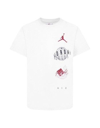 Child's Short Sleeve T-Shirt Nike JDB AIR GLOBE JORDAN SS TEE 95D121 001 White