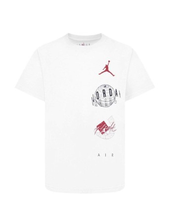 T shirt à manches courtes Enfant Nike JDB AIR GLOBE JORDAN SS TEE 95D121 001 Blanc