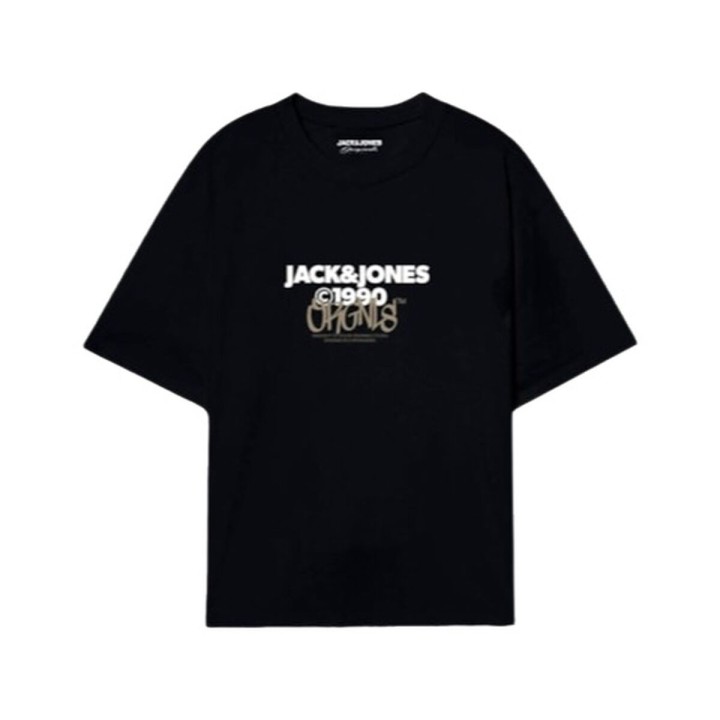 Kortærmet T-shirt til Mænd Jack & Jones JORBUSHWICK TEE SS CREW NECK FST 12263939 Sort