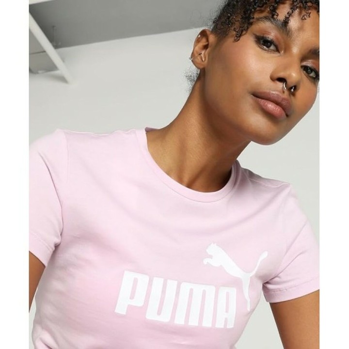 Kortærmet T-shirt til Kvinder Puma ESS LOGO TEE 586775 60 Pink