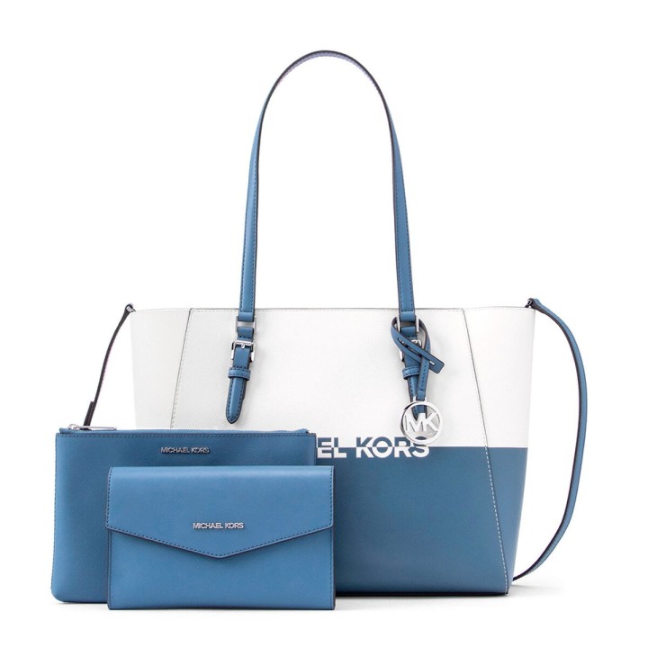 Håndtasker til damer Michael Kors CHARLOTE-DENIM-MULTI Blå 27 x 34 x 11 cm